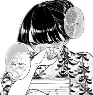 😳 I can't...Say that... Anime, Manga, Meisje, Verdrietig, Tranen, Emotioneel whatsapp sticker