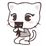 🤪 gato, anime, dibujos animados, lindo, kawaii, chibi whatsapp sticker