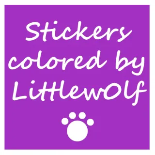 🖍 Stickers colored by Littlewolf autocollants, violet, empreinte patte, littlewolf, autocollants couleurs telegram sticker