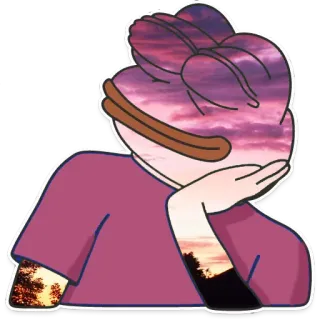 😌 Pepe, sapo, meme, pôr do sol, ilustração telegram sticker