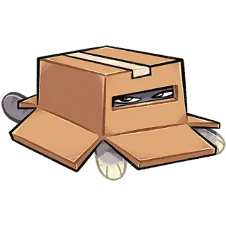 😒 고양이, 상자, 숨기, 웃긴, 동물, 귀여운 telegram sticker