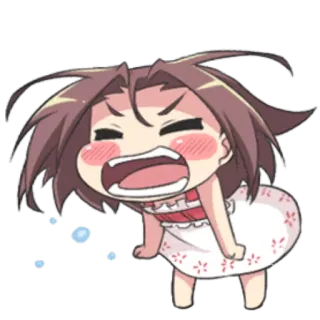 😤 anime, chibi, angry, girl, cartoon telegram sticker