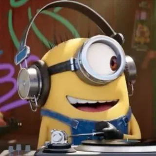 🎧 Minion Despicable Me minion, dj, music, cartoon, headphones, entertainment, movie telegram sticker