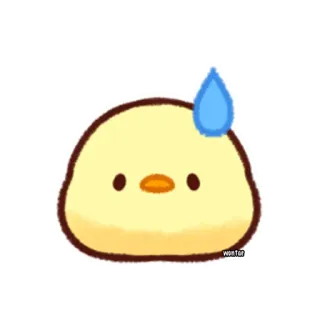 😓 chick, cute, kawaii, cartoon, worried, nervous, sweat, yellow telegram sticker