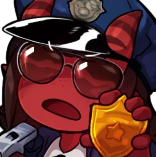 👮‍♂️ police, officier, diable, cornes, dessin animé telegram sticker