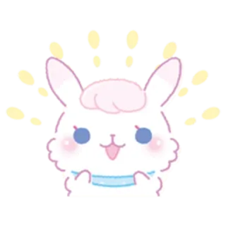 🤩 зайчик, милый, каваий, мультик, животное, стикер telegram sticker