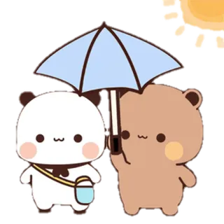 🐍 Bär, Panda, Regenschirm, süß, Cartoon, Sonne whatsapp sticker