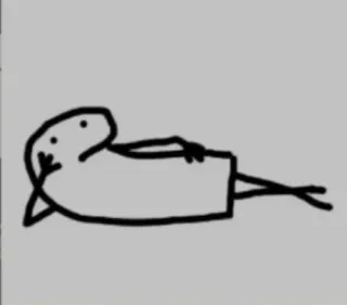 🦦 stick figure, drawing, cartoon, relaxing, laying down whatsapp sticker