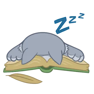 😴 zzz schlafend, Buch, müde, Cartoon whatsapp sticker