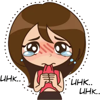 😢 мультфильм, девочка, плачет, грустно, эмоциональный, слёзы, аниме telegram sticker