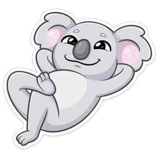 ☺️ коала, животное, милый, отдых, мультфильм, стикер telegram sticker
