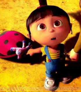 😶 Agnes Despicable Me cartoon, animation, character, girl, Agnes, Despicable Me telegram sticker