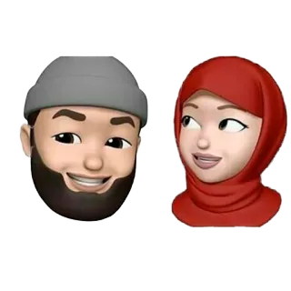 🧕 avatar, muslim, couple, head, veil, islam, family telegram sticker