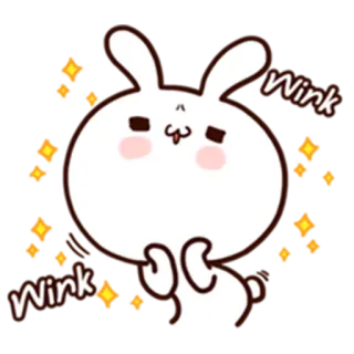 😚 wink süß, Hase, kawaii, zwinkern, Tier, Aufkleber telegram sticker