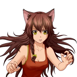 😨 Anime, Catgirl, Mangá, Fantasia telegram sticker