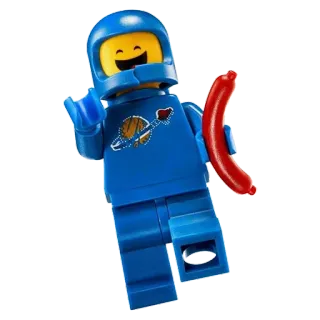 😄 lego, astronauta, salsiccia, blu, spazio, giocattolo telegram sticker