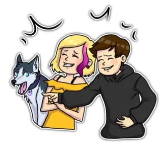 🤣 мультфильм, иллюстрация, собака, персонажи, счастливый, улыбающийся telegram sticker