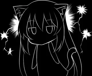 😞 Аниме, Девушка-кошка, Манга, Кот, Девушка, Животное, Мультфильм telegram sticker