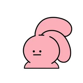 😐 kelinci, hewan, kartun, imut, merah muda, bunny, maskot, kawaii telegram sticker