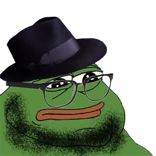 🐸 Pepe the Frog Pepe la Rana, Meme, Meme de Internet, Rana, Sombrero, Gafas telegram sticker