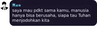 💜 saya mau pdkt sama kamu, manusia hanya bisa berusaha, siapa tau Tuhan menjodohkan kita Чат, Любовь, Текст, Отношения, Аниме telegram sticker