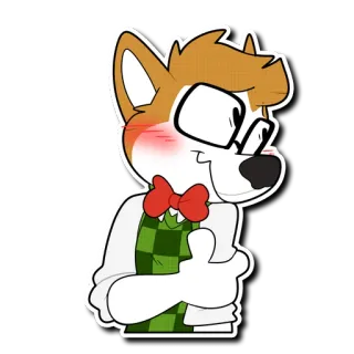 ☺️ perro, gafas, pajarita, dibujos animados, peludo telegram sticker