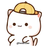 😉 @FarsiSticker chat, autocollant, animal, chapeau, mignon whatsapp sticker