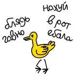 🦆 Нахуй
блядь
гавно
в рот
ебала утка, русский, оскорбительный, нецензурное, животное whatsapp sticker