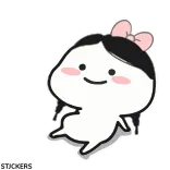 🥲 stiker, kartun, imut, gadis whatsapp sticker
