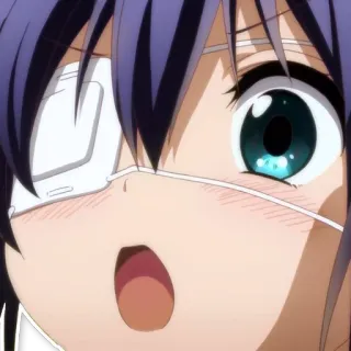 😲 Anime, Garota, Tapa-olho, Surpreso/a, Bonito/a, Personagem telegram sticker