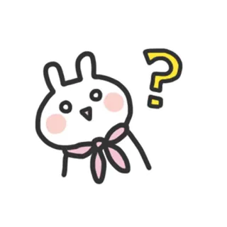 ❓ bunny, rabbit, question mark, confused, cartoon, sticker telegram sticker