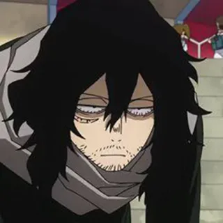 😪 Shota Aizawa My Hero Academia anime, tired, shota aizawa, my hero academia, character, scarf, hero telegram sticker