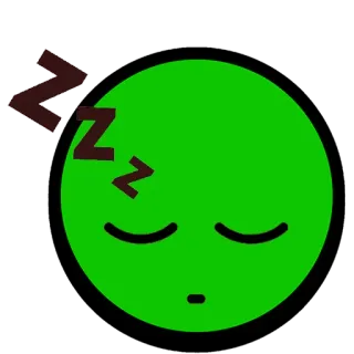 😴 tidur, zzz, hijau, wajah, tertidur whatsapp sticker