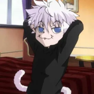 💞 Killua Zoldyck Hunter x Hunter anime, Killua, Hunter x Hunter, carino, gatto, cartone animato telegram sticker