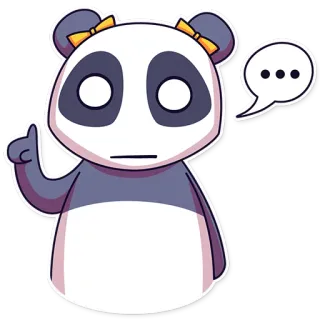 💬 Панда, Животное, Милый, Наклейка, Мультфильм, Облачко, Думает whatsapp sticker