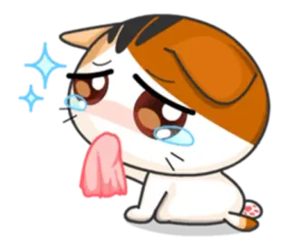 😢 gato, chorando, triste, kawaii, fofo, adesivo telegram sticker
