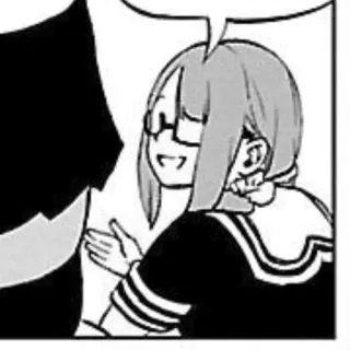 😄 Anime, Mangá, Desenho animado, Uniforme escolar, Garota, Óculos telegram sticker