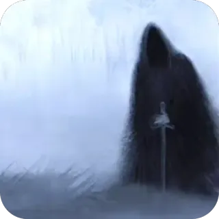 🫥 grim reaper, death, sword, cloak, fantasy, scary, warrior telegram sticker