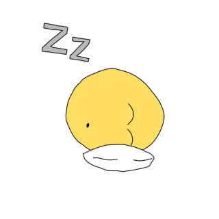 😴 zz sono, dormindo, zzz, cansado, travesseiro, amarelo whatsapp sticker