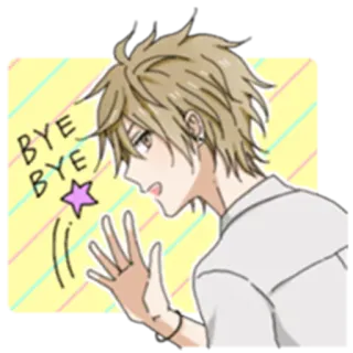 👋 BYE BYE anime, goodbye, waving, farewell, cartoon, character telegram sticker