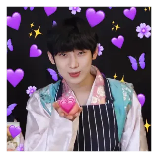 💞 หัวใจ, เกาหลี, เอเชีย, น่ารัก, ความรัก, ดาว, ผีเสื้อ telegram sticker