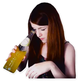 👀 donna, bevanda, bottiglia, succo telegram sticker