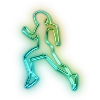 🏃 running, sport, athlete, exercise, fitness, neon telegram sticker