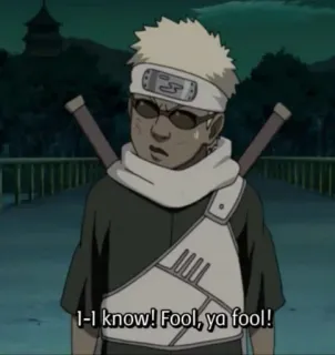 🐙 I-I know! Fool, ya fool! anime, ninja, character, glasses, headband telegram sticker