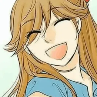 🍘 アニメ, 漫画, 女性, 女の子, 笑顔, 幸せ telegram sticker