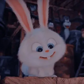 🐰 Snowball The Secret Life of Pets Hase, süß, Tier, weiß, Cartoon, Haustier, Kaninchen whatsapp sticker