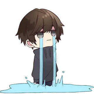 😭 плачущий, грустный, чиби, аниме, манга, эмоциональный, слёзы whatsapp sticker