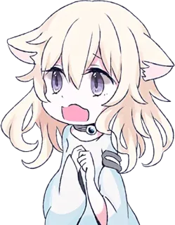 😭 anime, cat girl, kawaii, chibi, manga, cute, sticker telegram sticker