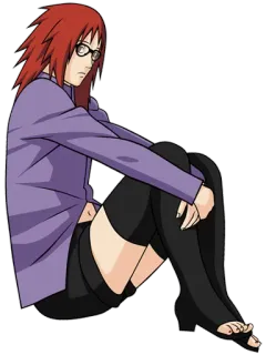 😔 Karin Naruto アニメ, 香燐, ナルト, 女性, 眼鏡, 赤髪 telegram sticker
