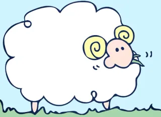 😋 แกะ, สัตว์, การ์ตูน, สัตว์เลี้ยงลูกด้วยนม, สัตว์เลี้ยงในฟาร์ม telegram sticker